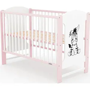 NEW BABY Dětská postýlka New Baby ELSA Zebra bílo-růžová