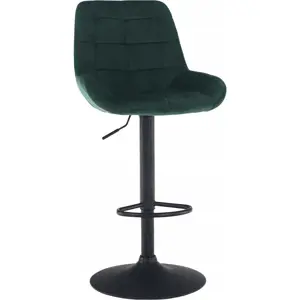 Tempo Kondela Barová židle CHIRO NEW - tmavozelená Velvet látka + kupón KONDELA10 na okamžitou slevu 3% (kupón uplatníte v košíku)