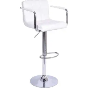 Tempo Kondela Barová židle LEORA 2 NEW - bílá eko kůže/chrom + kupón KONDELA10 na okamžitou slevu 3% (kupón uplatníte v košíku)