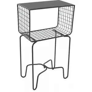 Tempo Kondela Kovový odkládací stolek LONIO - černá + kupón KONDELA10 na okamžitou slevu 3% (kupón uplatníte v košíku)