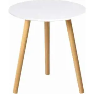 Tempo Kondela Příruční stolek PAMINO - bílá / přírodní + kupón KONDELA10 na okamžitou slevu 3% (kupón uplatníte v košíku)