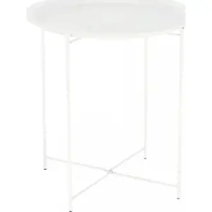Tempo Kondela Příruční stolek s odnímatelným tácem RENDER - bílý + kupón KONDELA10 na okamžitou slevu 3% (kupón uplatníte v košíku)