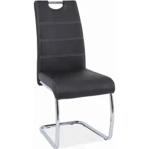 Tempo Kondela Židle Abira New - černá / světlé šití + kupón KONDELA10 na okamžitou slevu 3% (kupón uplatníte v košíku)