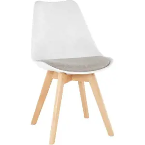 Tempo Kondela Židle DAMARA - bílá / šedě béžová + kupón KONDELA10 na okamžitou slevu 3% (kupón uplatníte v košíku)