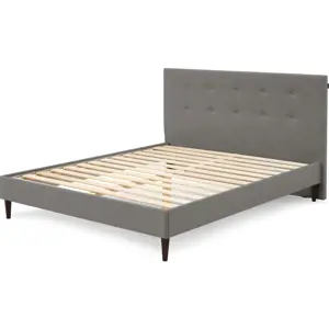 Produkt Antracitová čalouněná dvoulůžková postel s roštem 160x200 cm Rory – Bobochic Paris