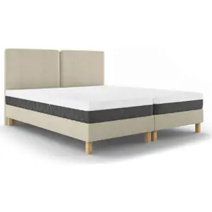 Béžová čalouněná dvoulůžková postel s roštem 160x200 cm Lotus – Mazzini Beds