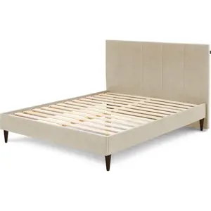 Produkt Béžová čalouněná dvoulůžková postel s roštem 160x200 cm Vivara – Bobochic Paris