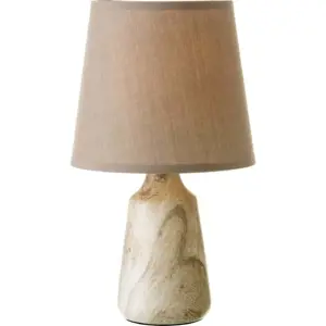 Produkt Béžová keramická stolní lampa s textilním stínidlem (výška 28 cm) – Casa Selección