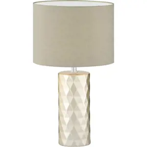 Produkt Béžová stolní lampa s textilním stínidlem (výška 43 cm) Abo – Fischer & Honsel