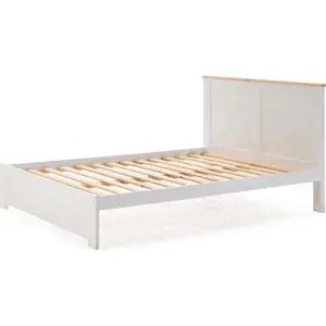 Produkt Bílá dvoulůžková postel s roštem 160x200 cm Akira – Marckeric