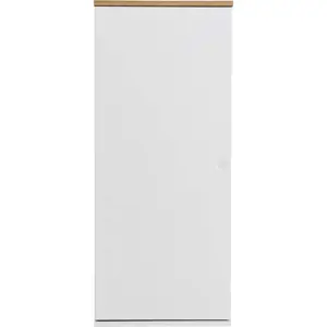 Bílá jednodveřová komoda se 3 poličkami Tenzo Dot, výška 95 cm