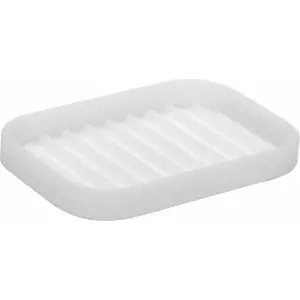Produkt Bílá podložka pod mýdlo iDesign Lineo, 12,5 x 9 cm