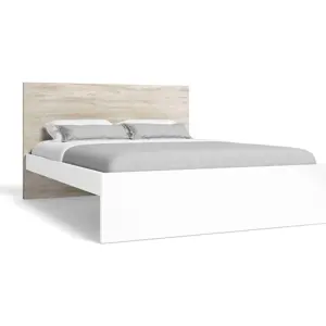 Produkt Bílá/přírodní dvoulůžková postel v dekoru dubu 140x190 cm Sahara – Marckeric