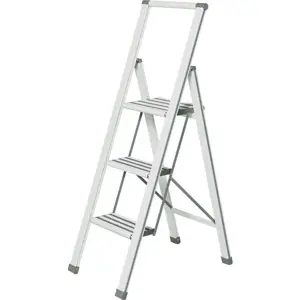 Produkt Bílé skládací schůdky Wenko Ladder Alu, výška 127 cm