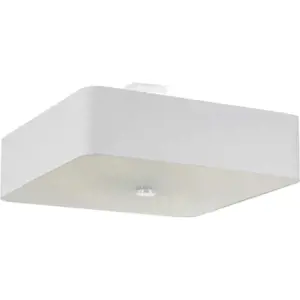 Produkt Bílé stropní svítidlo se skleněno-textilním stínidlem 55x55 cm Kortez – Nice Lamps