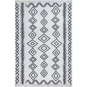 Produkt Bílo-černý bavlněný koberec Oyo home Duo, 60 x 100 cm