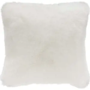 Bílý polštář z umělé kožešiny Mint Rugs Soft, 43 x 43 cm
