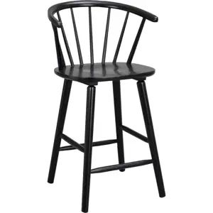 Produkt Černá barová židle z kaučukového dřeva Rowico Carmen