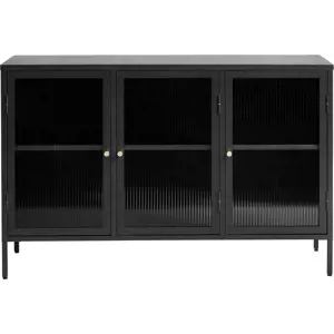 Černá kovová vitrína 132x85 cm Bronco – Unique Furniture