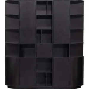 Černá modulární knihovna z borovicového dřeva 196x210 cm Finca – WOOOD