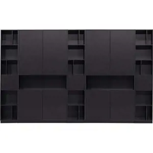 Černá modulární knihovna z borovicového dřeva 340x210 cm Finca – WOOOD