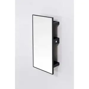 Produkt Černá police se zrcadlem z dubového dřeva 31x61,5 cm Slimline – Wireworks