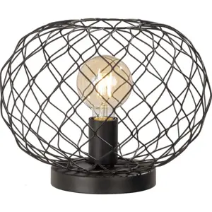 Černá stolní lampa s kovovým stínidlem (výška 23 cm) Justin – Fischer & Honsel