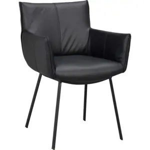 Produkt Černé kožené jídelní židle v sadě 2 ks Hinckley – Rowico