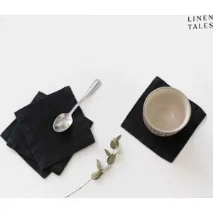 Produkt Černé látkové podtácky v sadě 4 ks – Linen Tales