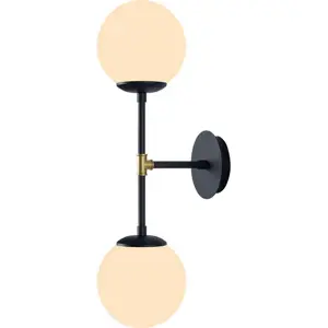 Černé nástěnné svítidlo Squid Lighting Kruva, délka 58 cm