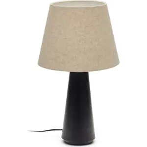 Černo-béžová stolní lampa s textilním stínidlem (výška 60 cm) Torrent – Kave Home