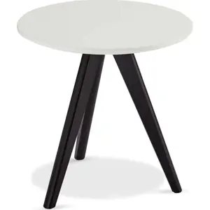 Produkt Černo-bílý konferenční stolek s nohami z dubového dřeva Furnhouse Life, Ø 40 cm