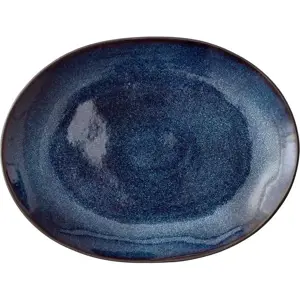 Černomodrý servírovací talíř z kameniny 22.5x30 cm Mensa – Bitz