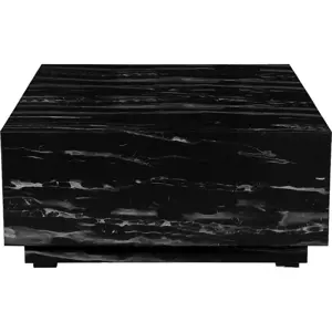 Černý konferenční stolek v dekoru mramoru 100x100 cm Vito - Støraa