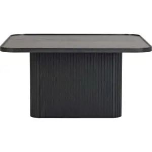 Černý konferenční stolek z dubového dřeva Rowico Sullivan, 80 x 80 cm