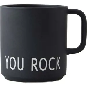Černý porcelánový hrnek 250 ml You Rock – Design Letters