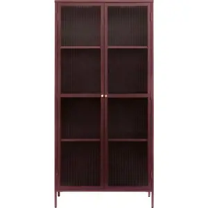 Červená kovová vitrína 90x190 cm Bronco – Unique Furniture