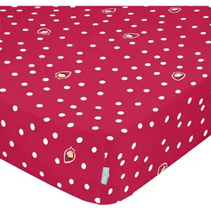 Produkt Červeno-bílé elastické bavlněné prostěradlo Mr. Fox Grandma, 70 x 140 cm