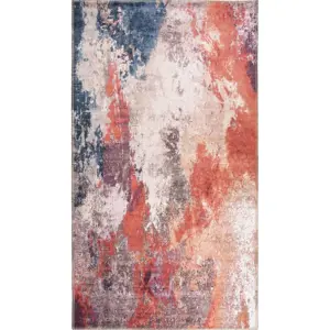 Produkt Červeno-modrý pratelný koberec 80x50 cm - Vitaus