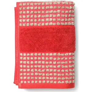 Produkt Červený froté ručník z Bio bavlny 50x100 cm Check – JUNA