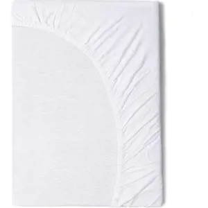 Dětské bílé bavlněné elastické prostěradlo Good Morning, 60 x 120 cm