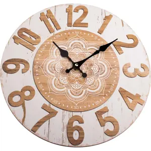 Produkt Dřevěné nástěnné hodiny Dakls Mandala, ø 34 cm