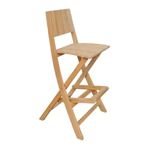 Produkt Dřevěné zahradní barové židle v přírodní barvě v sadě 2 ks Navy – Ezeis