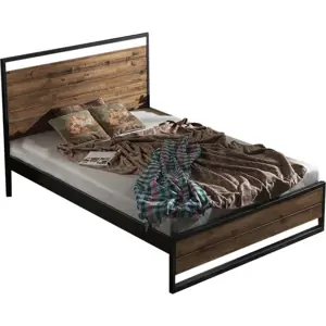 Produkt Dvoulůžková postel s roštem v černo-přírodní barvě 160x200 cm Ariane – Kalune Design