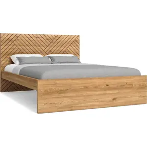 Produkt Dvoulůžková postel v dekoru dubu v přírodní barvě 140x190 cm Zebra – Marckeric