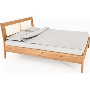 Produkt Dvoulůžková postel z dubového dřeva s ratanovým čelem 180x200 cm Pola - The Beds