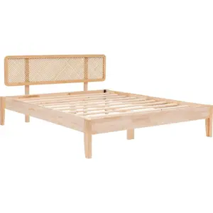 Dvoulůžková postel ze smrkového dřeva s roštem v přírodní barvě 140x200 cm Izabelya – Kalune Design