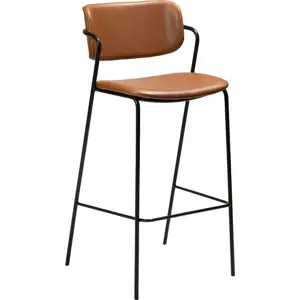 Produkt Hnědá barová židle z imitace kůže DAN-FORM Denmark Zed, výška 107 cm