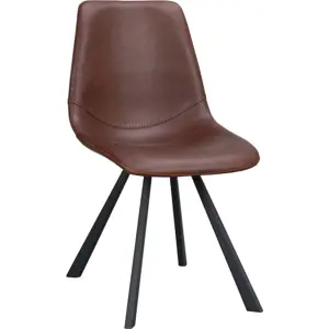 Produkt Hnědá jídelní židle s černými nohami Rowico Alpha