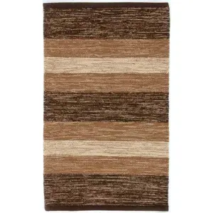 Hnědo-béžový bavlněný koberec Webtappeti Happy, 55 x 110 cm